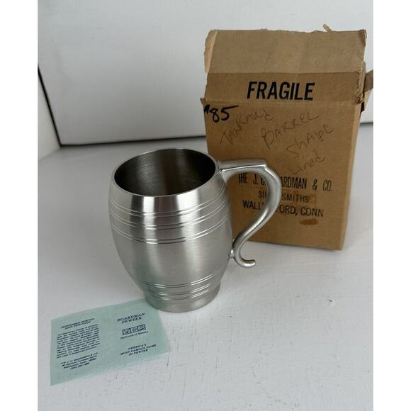 Pewter Boardman Colonial #303Beverage Tankard Barrel Shape New Box 1976 - Picture 1 of 9